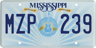 MS license plate MZP239