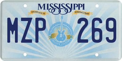 MS license plate MZP269
