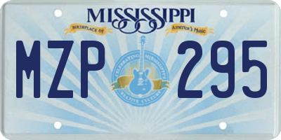 MS license plate MZP295