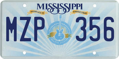 MS license plate MZP356