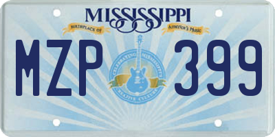 MS license plate MZP399