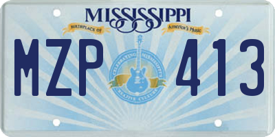 MS license plate MZP413