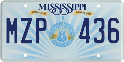 MS license plate MZP436