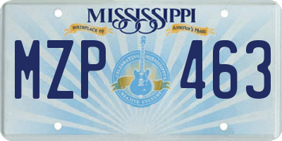 MS license plate MZP463