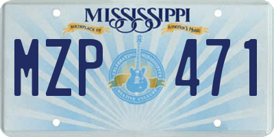 MS license plate MZP471
