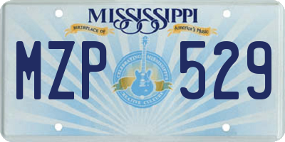 MS license plate MZP529