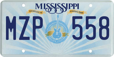 MS license plate MZP558