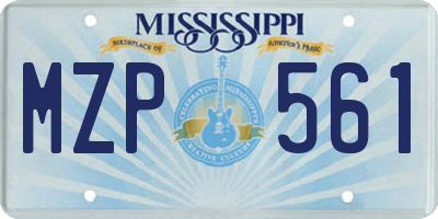 MS license plate MZP561