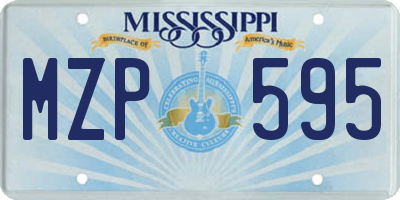 MS license plate MZP595