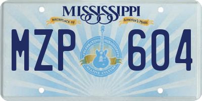 MS license plate MZP604