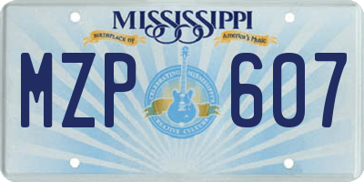 MS license plate MZP607