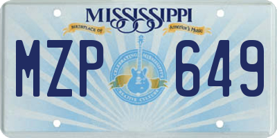 MS license plate MZP649