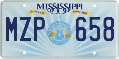 MS license plate MZP658