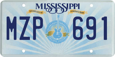 MS license plate MZP691