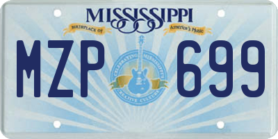 MS license plate MZP699