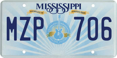 MS license plate MZP706
