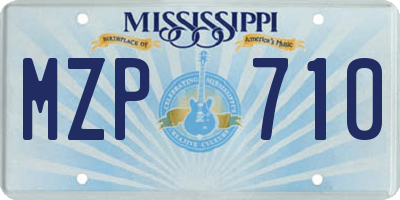 MS license plate MZP710