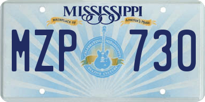 MS license plate MZP730