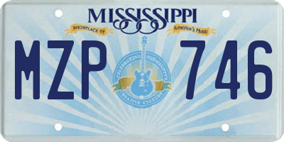 MS license plate MZP746