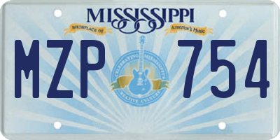 MS license plate MZP754