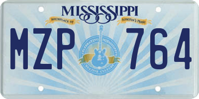 MS license plate MZP764
