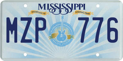 MS license plate MZP776