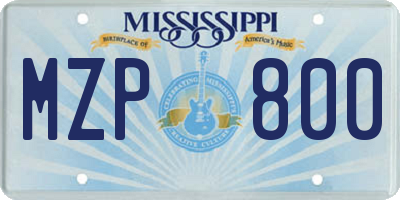 MS license plate MZP800