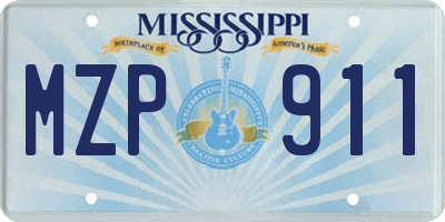MS license plate MZP911