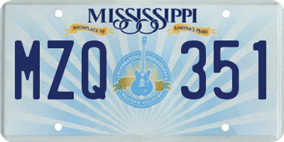 MS license plate MZQ351
