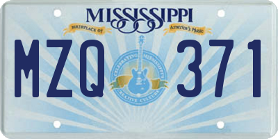 MS license plate MZQ371