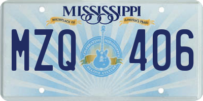 MS license plate MZQ406