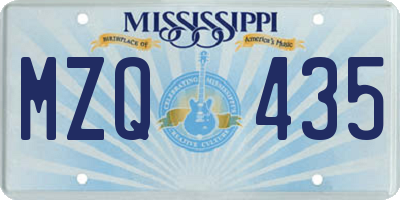 MS license plate MZQ435