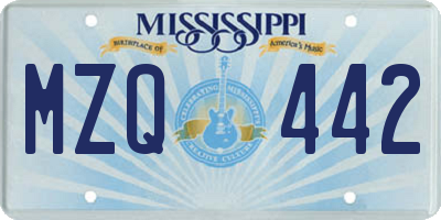 MS license plate MZQ442