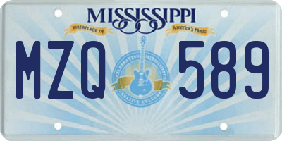MS license plate MZQ589
