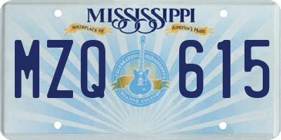 MS license plate MZQ615