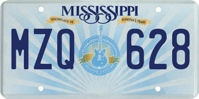 MS license plate MZQ628