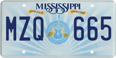 MS license plate MZQ665