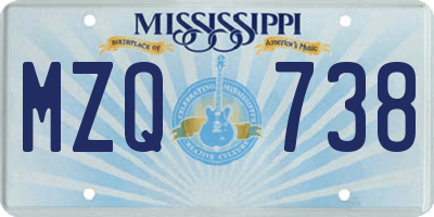 MS license plate MZQ738