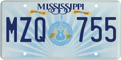 MS license plate MZQ755