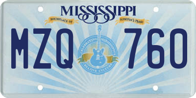 MS license plate MZQ760