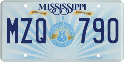 MS license plate MZQ790