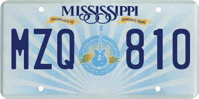 MS license plate MZQ810