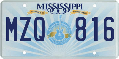 MS license plate MZQ816