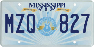MS license plate MZQ827