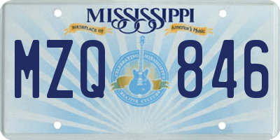 MS license plate MZQ846