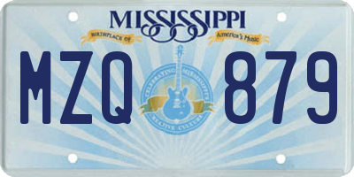 MS license plate MZQ879