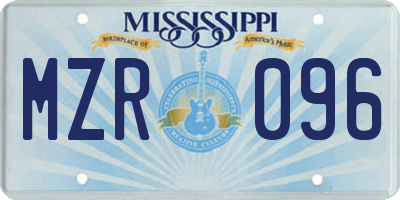 MS license plate MZR096