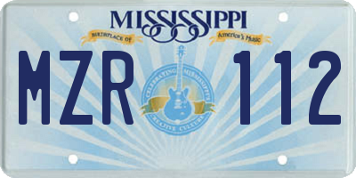 MS license plate MZR112