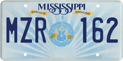 MS license plate MZR162