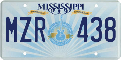 MS license plate MZR438